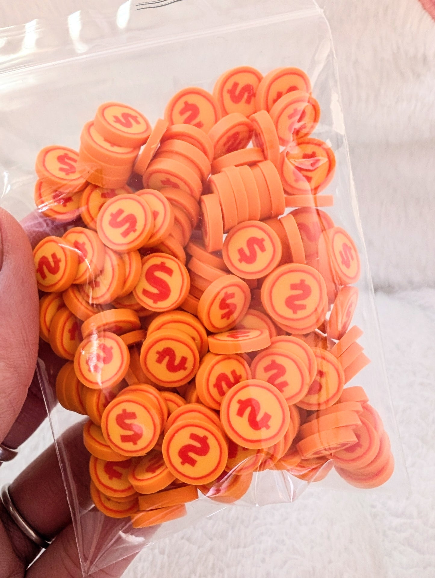 Money Coin poly clay Confetti