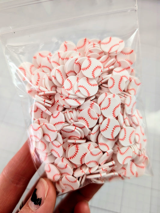Baseball Poly Clay Confetti