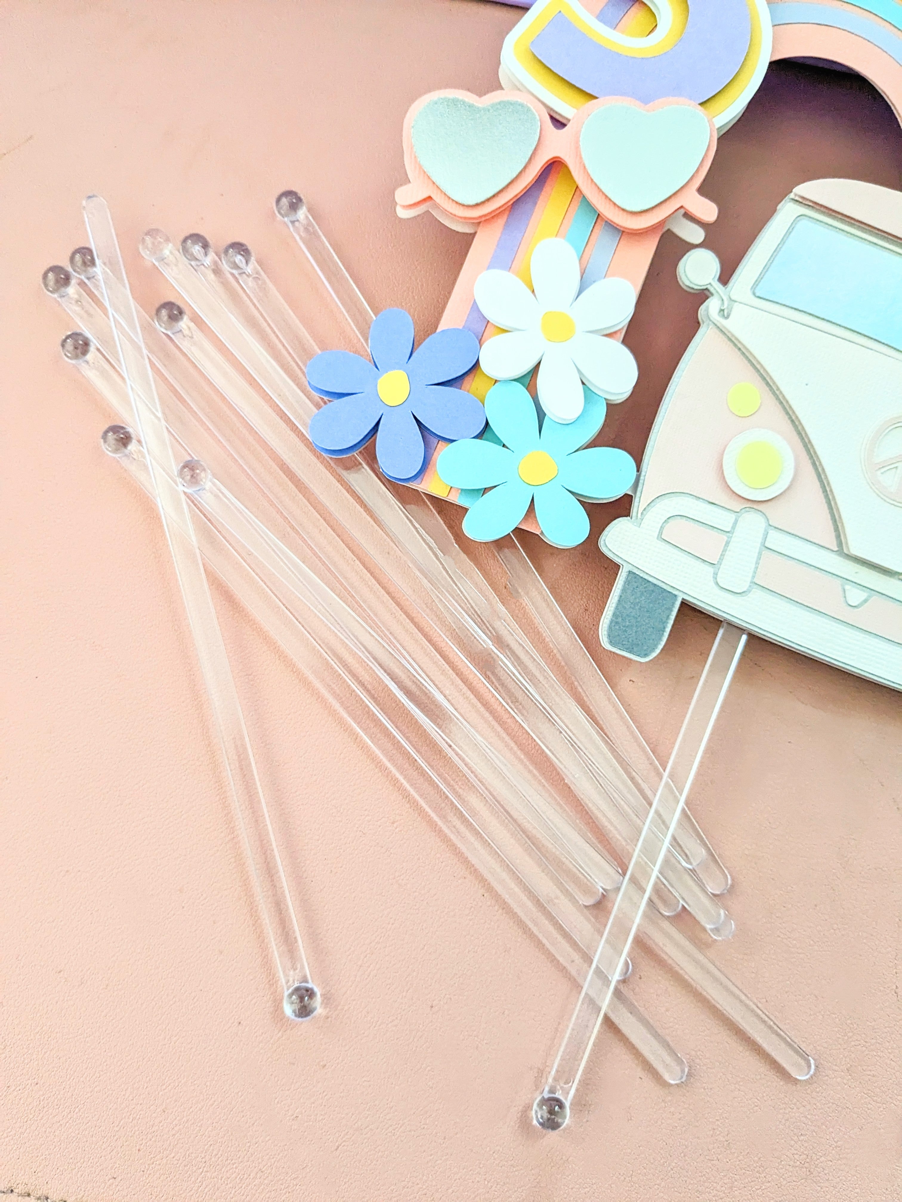 Clear Cake Topper Sticks FancifulChaos