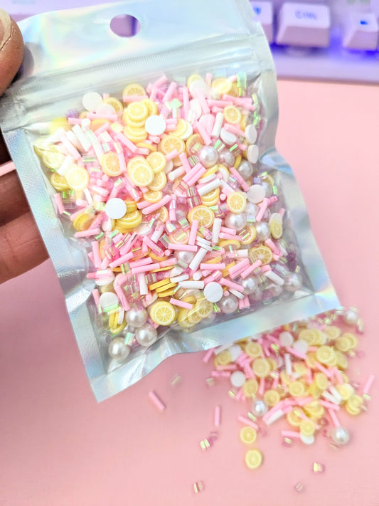 Pink Lemon poly clay Confetti