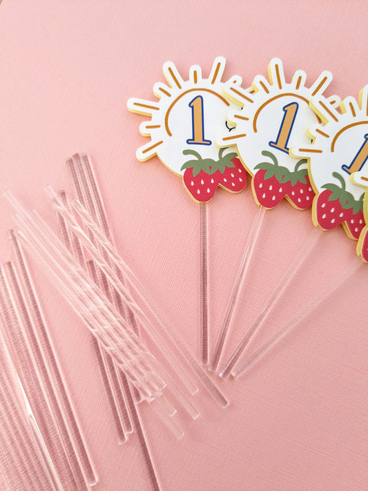 Clear Cupcake Topper Sticks