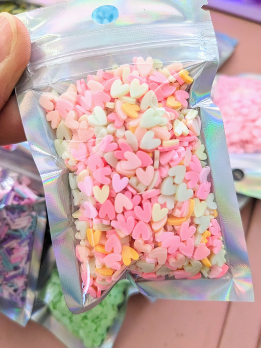Glow-in-the-Dark Pastel Heart poly clay Confetti