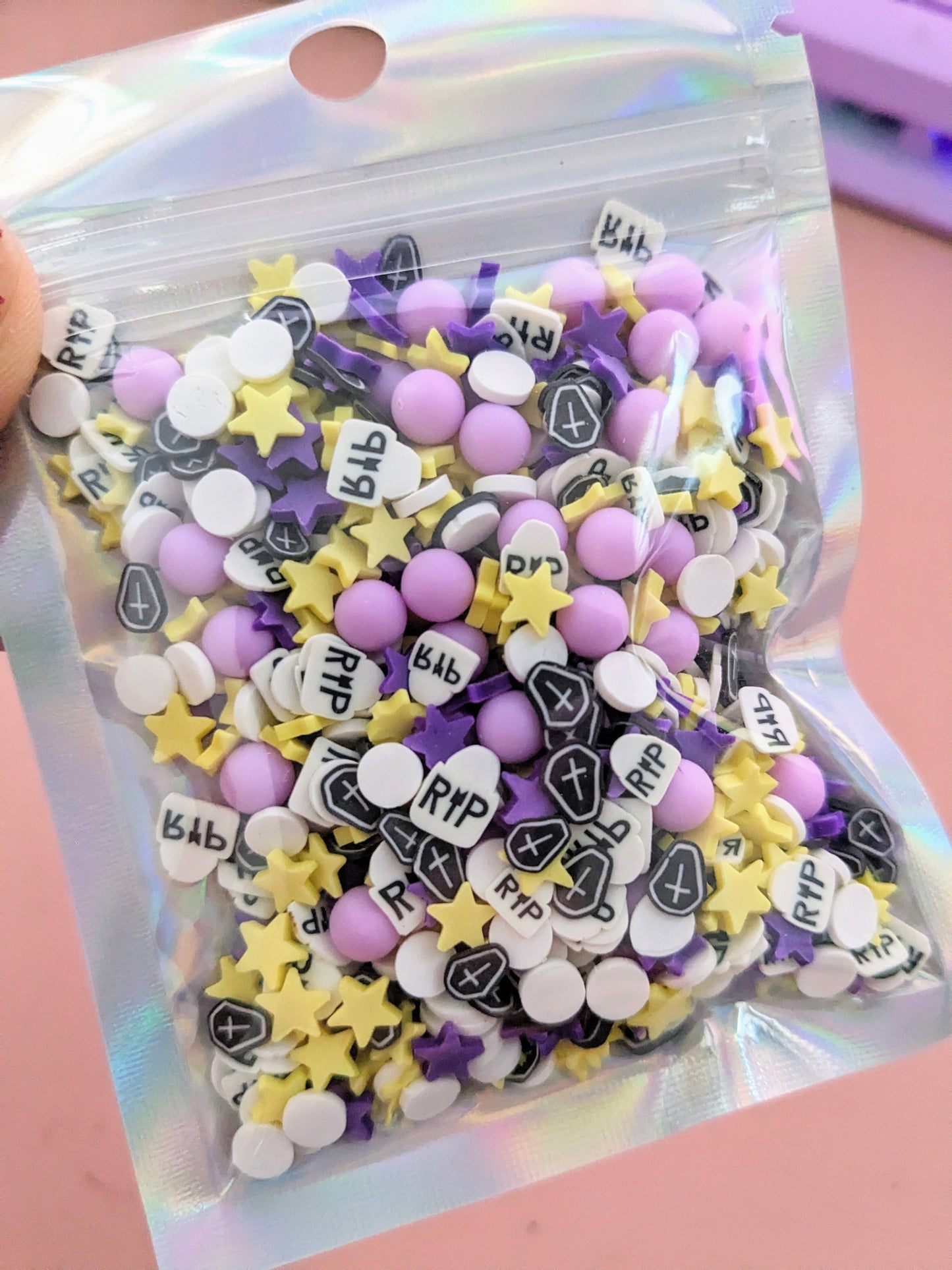 Purple Halloween poly clay Confetti