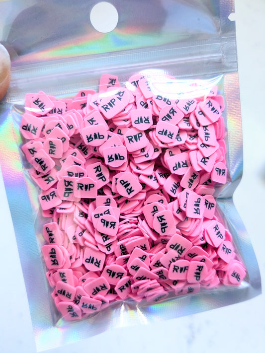 Pink Tombstone poly clay Confetti