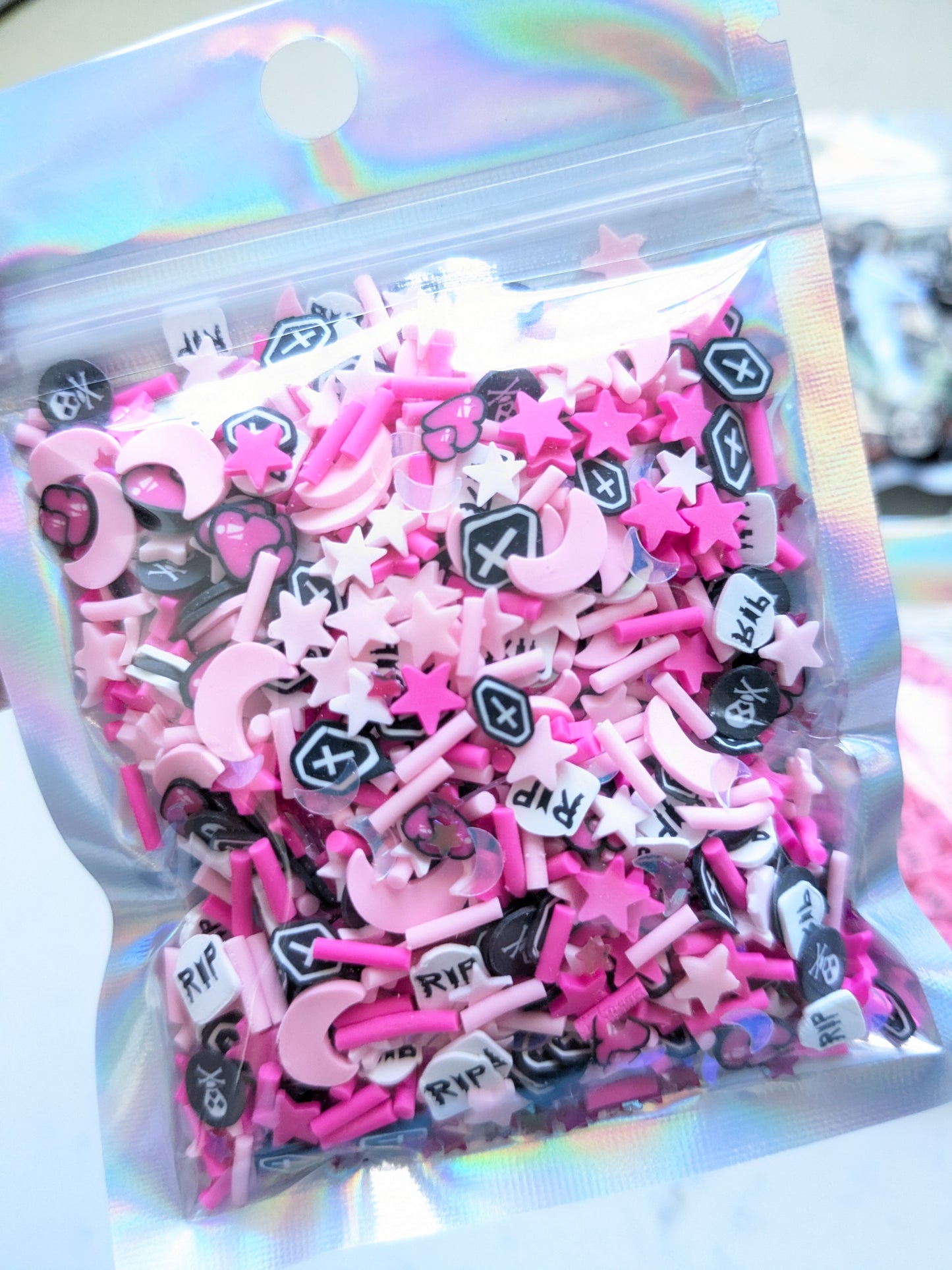 Pink Halloween poly clay Confetti