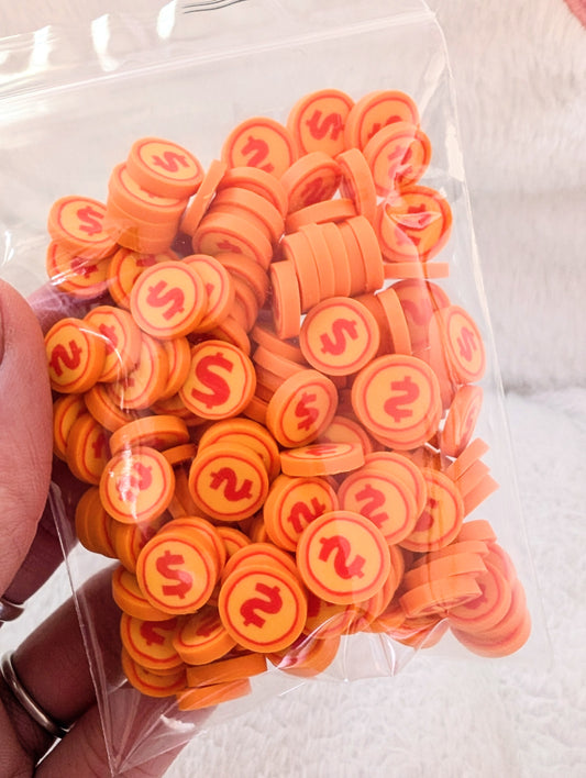 Money Coin poly clay Confetti