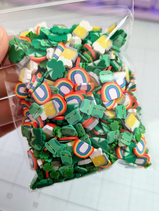 St Patrick's Clover poly clay Confetti