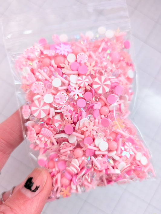 Festive Pink Poly Clay Confetti