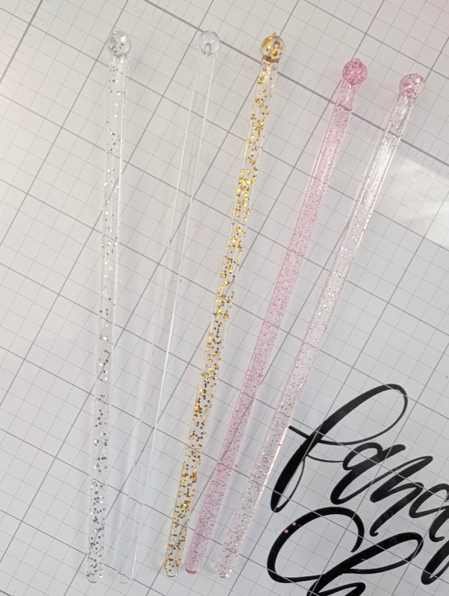Clear Cake Topper Sticks