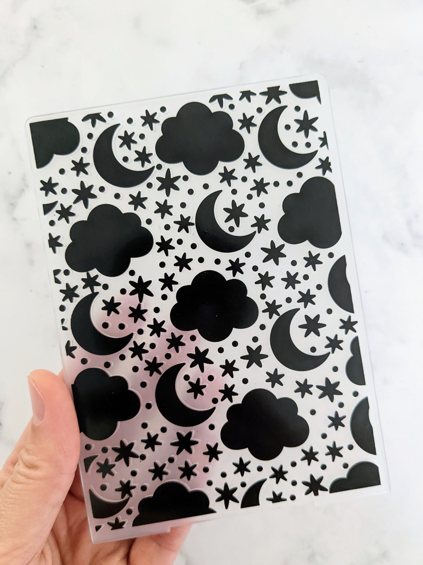 Moon Stars & clouds Embossing Folder