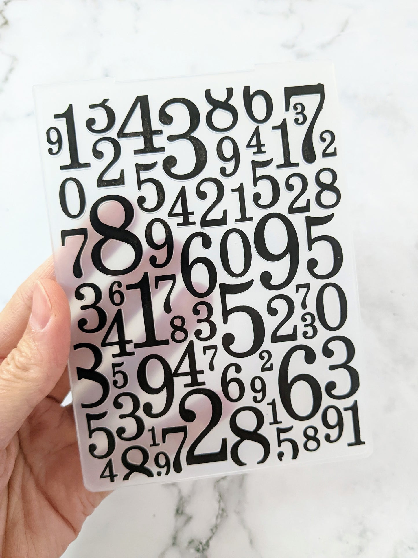 Numbers Embossing Folder