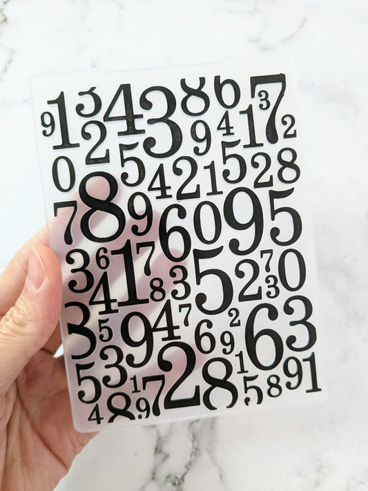 Numbers Embossing Folder