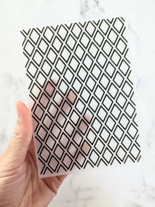 Diamond Grid Embossing Folder