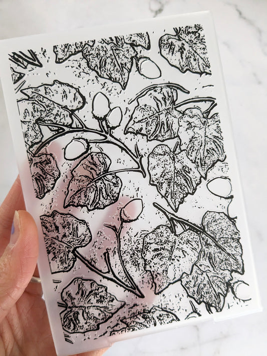 Acorn & Leaves Embossing Folder
